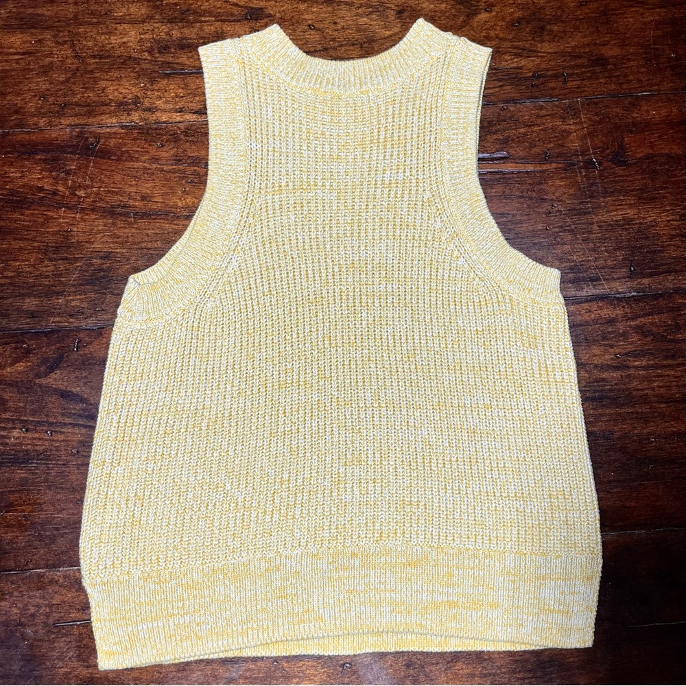 525 Women's Sz S Sleeveless Tank Yellow White Normcore Y2K Preppy Classic Modern - Picture 5 of 9